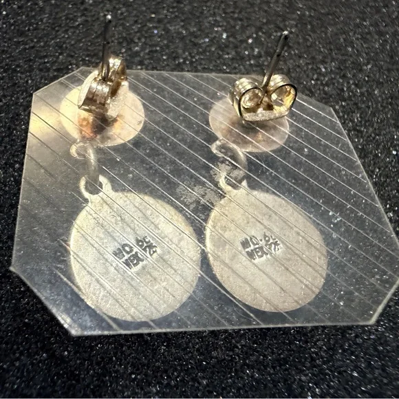 Vintage Sterling Silver Crescent Moon and Star Dangle Earrings - Picture 7 of 7